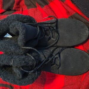 Abeo imelda suede and wool lace up boot